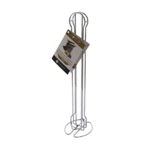 Nous voyons ici la tour de rangement pour dosettes Home Equipement de référence 50928, vue dans son ensemble avec son étiquette de packaging. La vue est de 3/4