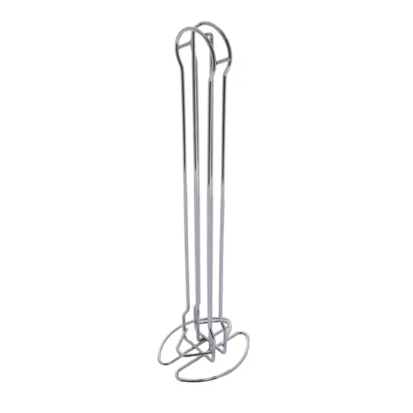 Sur cette photo, nous voyons une vue d'ensemble en 3/4 de la tour de rangement pour dosettes de la marque Home Equipement. La tour est vide