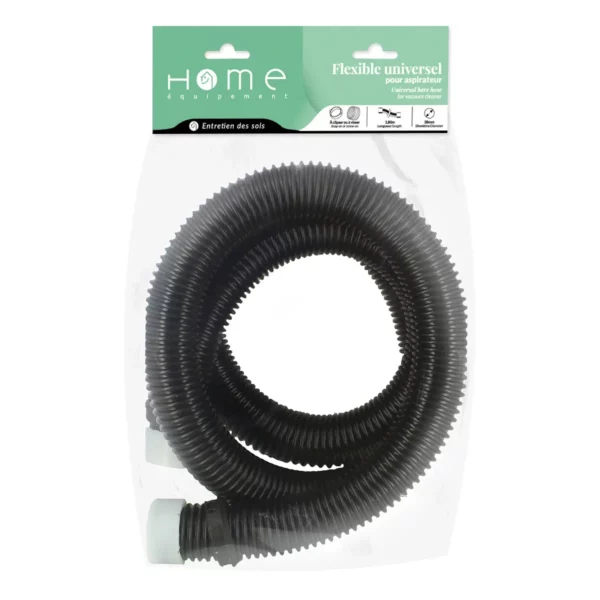 Flexible adaptable pour aspirateur de longueur 1.80M de la marque Home Equipement de référence A041030, dans son packaging : sachet et cavalier