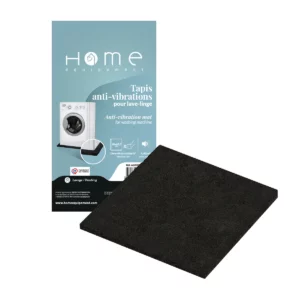 Cette photo nous montre le tapis anti-vibrations pour lave-linge dans son ensemble avec son packaging