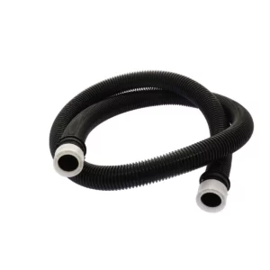 Cette photo nous montre le flexible universel pour aspirateur Home Equipement dans son ensemble, enroulé sur lui-même et vu de 3/4 face