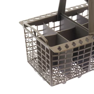 Cette photo présente une vue rapprochée du panier à couverts Home Equipement pour lave-vaisselle