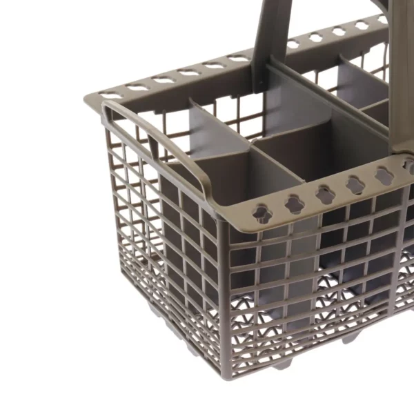 Cette photo présente une vue rapprochée du panier à couverts Home Equipement pour lave-vaisselle