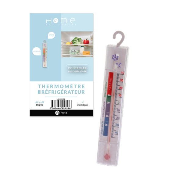 Thermomètre gradué -40 à +25 °C pour Frigo / Congélateur de la marque Home Equipement et de référence A95151 avec son packaging