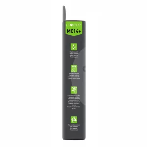 Lot de sacs aspirateur HEMO14+ avec système de filtration multicouche et fermeture hygiénique pour éviter le rejet de poussière. La photo montre le côté gauche de la boîte.