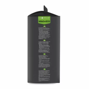 Lot de sacs aspirateur HEHO63+ ECO avec système de filtration multicouche et fermeture hygiénique pour éviter le rejet de poussière. La photo montre le côté droit de la boîte.