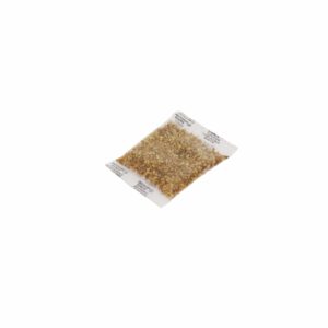 Cette photo nous montre un sachet de granulés parfumés au citron pour aspirateur, de la marque Home Equipement. La photo est vue en 3/4